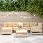 7-piece solid pine wood garden sofa set by , Garden sets - Ref: Foro24-3250948, Price: 385,46 €, Discount: %