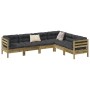 Set Gartensofas 6-teilig mit Kissen aus imprägniertem Zirbenholz von , Gartensets - Ref: Foro24-3299462, Preis: 612,41 €, Rab...