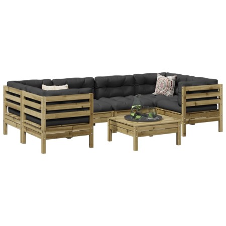 Set mit 7 Gartensofas mit Kissen aus imprägniertem Kiefernholz von , Gartensets - Ref: Foro24-3299318, Preis: 661,53 €, Rabat...