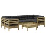 Set de sofás jardín 7 pzas con cojines madera pino impregnada de , Conjuntos de jardín - Ref: Foro24-3299318, Precio: 661,53 ...