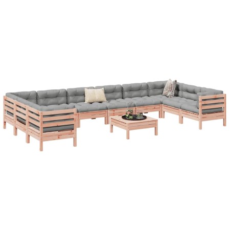 Set de sofás jardín 11 pzas con cojines madera de abeto Douglas von , Gartensets - Ref: Foro24-3299649, Preis: 937,73 €, Raba...