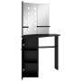 Tocador de esquina con LED negro 111x54x141,5 cm de vidaXL, Tocadores para dormitorios - Ref: Foro24-326534, Precio: 143,46 €...