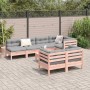 Set of 8 garden sofas with Douglas fir wood cushions by , Garden sets - Ref: Foro24-3299351, Price: 654,80 €, Discount: %