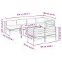 Set of 8 garden sofas with Douglas fir wood cushions by , Garden sets - Ref: Foro24-3299351, Price: 654,80 €, Discount: %
