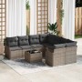 Conjunto de sofá de jardín 9 pcs Gris 55 x 55 x 37 cm Poliratán