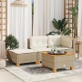 Taburete de jardín y cojín ratán sintético beige 63,5x56x32 cm by , Outdoor ottomans - Ref: Foro24-365913, Price: 65,35 €, Di...