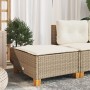 Taburete de jardín y cojín ratán sintético beige 63,5x56x32 cm by , Outdoor ottomans - Ref: Foro24-365913, Price: 65,35 €, Di...