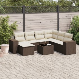 Set mit 8 Gartensofas und Kissen Kunstrattan braun von , Gartensets - Ref: Foro24-3255250, Preis: 508,61 €, Rabatt: %