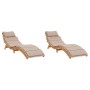Sonnenliegen mit Kissen 2 Stück massives Akazienholz grau taupe von , Liegen - Ref: Foro24-3214836, Preis: 377,27 €, Rabatt: %
