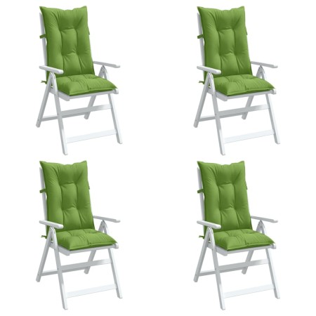 Stuhlkissen mit hoher Rückenlehne 4 Stück Stoff grün meliert 120x50x7cm von , Kissen für Stühle und Sofas - Ref: Foro24-40023...