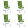 Stuhlkissen mit hoher Rückenlehne 4 Stück Stoff grün meliert 120x50x7cm von , Kissen für Stühle und Sofas - Ref: Foro24-40023...