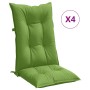 Stuhlkissen mit hoher Rückenlehne 4 Stück Stoff grün meliert 120x50x7cm von , Kissen für Stühle und Sofas - Ref: Foro24-40023...