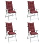 Stuhlkissen mit hoher Rückenlehne 4 Stück rot-rot melierter Stoff von , Kissen für Stühle und Sofas - Ref: Foro24-4002374, Pr...