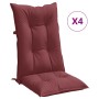 Cojines para silla respaldo alto 4 uds tela rojo tinto melange by , Cushions for chairs and sofas - Ref: Foro24-4002374, Pric...