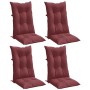 Stuhlkissen mit hoher Rückenlehne 4 Stück rot-rot melierter Stoff von , Kissen für Stühle und Sofas - Ref: Foro24-4002374, Pr...