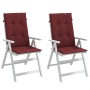 Stuhlkissen mit hoher Rückenlehne 2 Stück roter Stoff rot melange von , Kissen für Stühle und Sofas - Ref: Foro24-4002439, Pr...