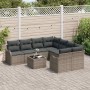 Conjunto de sofá de jardín 9 pcs Gris 55 x 55 x 37 cm Poliratán