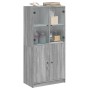 Hohes Sideboard mit Türen aus grauem Sonoma-Holz 68x37x142 cm von , Sideboards - Ref: Foro24-3295869, Preis: 137,93 €, Rabatt: %
