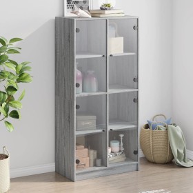 High sideboard with Sonoma gray wood doors 68x37x142 cm by , Sideboards - Ref: Foro24-3295862, Price: 132,94 €, Discount: %