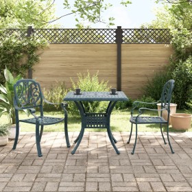Mesa y sillas de bistró 3 piezas aluminio fundido verde de , Conjuntos de jardín - Ref: Foro24-3216340, Precio: 480,20 €, Des...