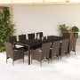 Set comedor jardín 11 pzas con cojines ratán PE vidrio marrón von , Gartensets - Ref: Foro24-3278590, Preis: 848,25 €, Rabatt: %
