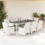 Set comedor jardín 9 pzas cojines ratán sintético vidrio blanco de , Conjuntos de jardín - Ref: Foro24-3278584, Precio: 658,9...