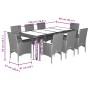 Set comedor jardín 9 pzas cojines ratán sintético vidrio blanco de , Conjuntos de jardín - Ref: Foro24-3278584, Precio: 658,9...