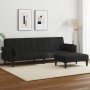 2-seater sofa bed with black fabric stool by , Sofas - Ref: Foro24-3258125, Price: 343,23 €, Discount: %