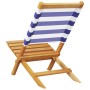 Sillas jardín reclinables 8 uds madera maciza tela azul blanco de , Sillas de jardín - Ref: Foro24-3214654, Precio: 425,16 €,...