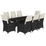 Set de comedor de jardín 9 pzas y cojines ratán sintético negro by , Garden sets - Ref: Foro24-3276698, Price: 1,00 €, Discou...