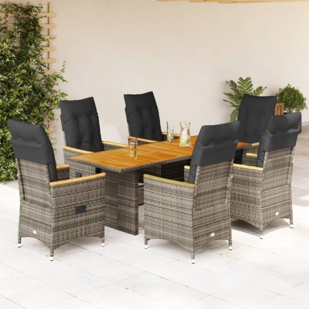 Set comedor jardín 7 pzas y cojines ratán sintético gris de , Conjuntos de jardín - Ref: Foro24-3276852, Precio: 902,22 €, De...