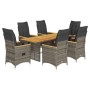 Set comedor jardín 7 pzas y cojines ratán sintético gris de , Conjuntos de jardín - Ref: Foro24-3276852, Precio: 902,22 €, De...