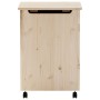 RANA solid pine wood dirty laundry basket with wheels 45x45x64 cm by , Laundry baskets - Ref: Foro24-4002341, Price: 80,22 €,...
