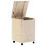 RANA solid pine wood dirty laundry basket with wheels 45x45x64 cm by , Laundry baskets - Ref: Foro24-4002341, Price: 80,22 €,...