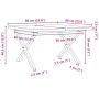 X-frame coffee table solid pine and steel 60x60x40.5 cm by , Kitchen and dining tables - Ref: Foro24-3282748, Price: 67,01 €,...