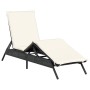 Tumbona con cojín ratán sintético negro von , Liegen - Ref: Foro24-4002701, Preis: 144,06 €, Rabatt: %