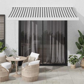 Toldo retráctil aluminio y tela antracita y blanco 3,5x2,5 m de , Toldos - Ref: Foro24-3216134, Precio: 921,19 €, Descuento: %