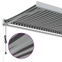 Einziehbare Markise aus Aluminium und anthrazitfarbenem und weißem Stoff 3,5x2,5 m von , Markisen - Ref: Foro24-3216134, Prei...