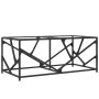 Steel coffee table with transparent glass top 98.5x50x41cm by , Coffee table - Ref: Foro24-845996, Price: 55,93 €, Discount: %