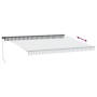Manual retractable awning LED light anthracite and white 450x350 cm by , Awnings - Ref: Foro24-3215813, Price: 388,69 €, Disc...