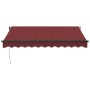 Manual retractable awning with burgundy LED lights 300x250 cm by , Awnings - Ref: Foro24-3215336, Price: 278,47 €, Discount: %