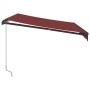 Manual retractable awning with burgundy LED lights 300x250 cm by , Awnings - Ref: Foro24-3215336, Price: 278,47 €, Discount: %