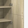 High sideboard engineered wood Sonoma oak 80x35x180 cm by , Lockers and storage cabinets - Ref: Foro24-3276653, Price: 192,91...