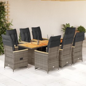 9-piece garden table and chairs and cushions synthetic rattan gray by , Garden sets - Ref: Foro24-3276974, Price: 1,00 €, Dis...