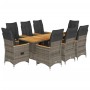 9-piece garden table and chairs and cushions synthetic rattan gray by , Garden sets - Ref: Foro24-3276974, Price: 1,00 €, Dis...
