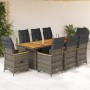 9-piece garden table and chairs and cushions synthetic rattan gray by , Garden sets - Ref: Foro24-3277269, Price: 1,00 €, Dis...