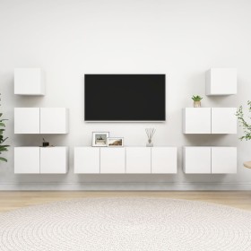 8-teiliges TV-Möbelset Sperrholz weiß von , TV-Möbel - Ref: Foro24-3078714, Preis: 216,52 €, Rabatt: %