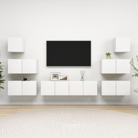 8-teiliges TV-Möbelset Sperrholz weiß von , TV-Möbel - Ref: Foro24-3078714, Preis: 216,52 €, Rabatt: %