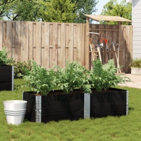 Solid pine wood planter black 150x50 cm by , Pots and planters - Ref: Foro24-3295408, Price: 88,73 €, Discount: %