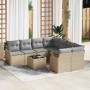 Conjunto de sofá de jardín 9 pcs Beige 55 x 55 x 37 cm